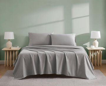 NAUTICA L/GREY QUEEN SIZE BED SHT SET (4PC)