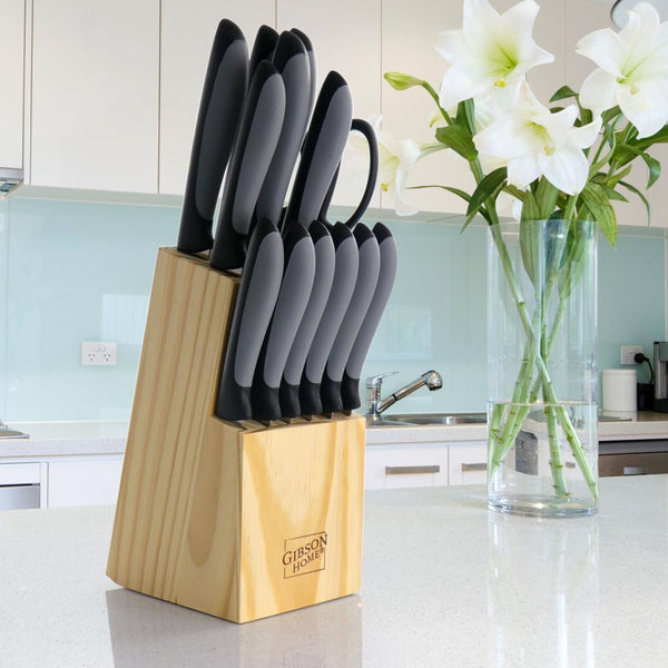 GIBSON DORIAN 14PC KNIFE SET ON BLOCK