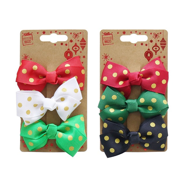 HAIR CLIP WITH BOW 3PK