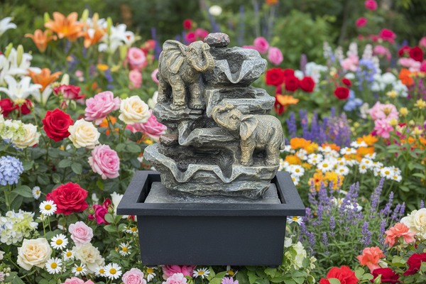 POLY/PLASTIC FOUNTAIN WITH LIGHT