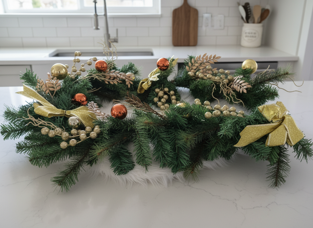 GARLAND DECORATION WITH GOLD DECORATION