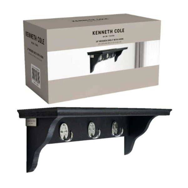 KENNETH COLE 14” WOODEN SHELF  WITH HOOK
