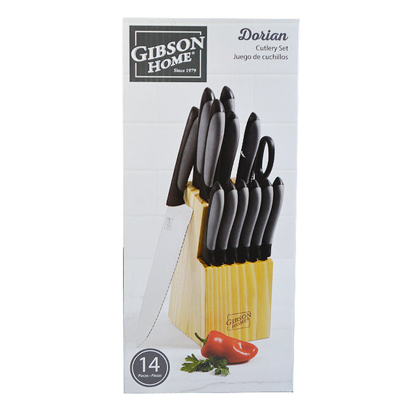GIBSON DORIAN 14PC KNIFE SET ON BLOCK