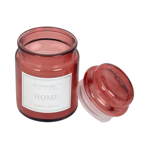 GLASS CANDLE WITH LID