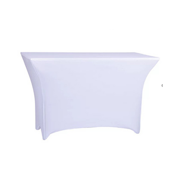 6FT SPANDEX TABLE COVER WHITE