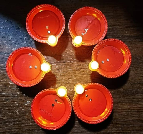 WATER LED DIYA WITH FLICKERING BULB (18PCS) per box
