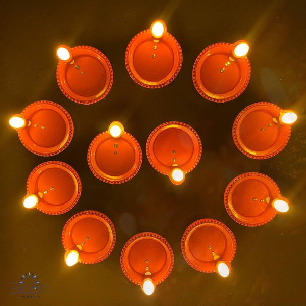 WATER LED DIYA WITH FLICKERING BULB (18PCS) per box