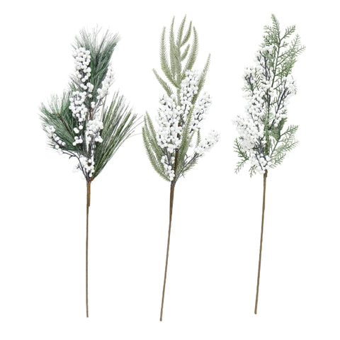 PINE SPARY WHITE BERRIES STEMS