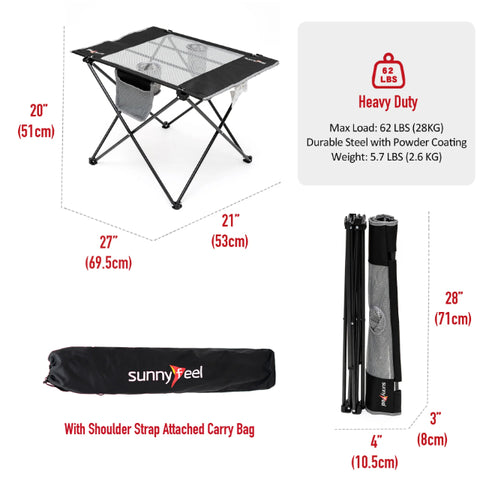 SUNNYFEEL FOLDING CAMPING TABLE (BLACK)