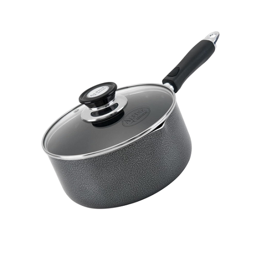 ALPINE CUISINE 2QT ALUMINUM SAUCE PAN WITH GLASS LID