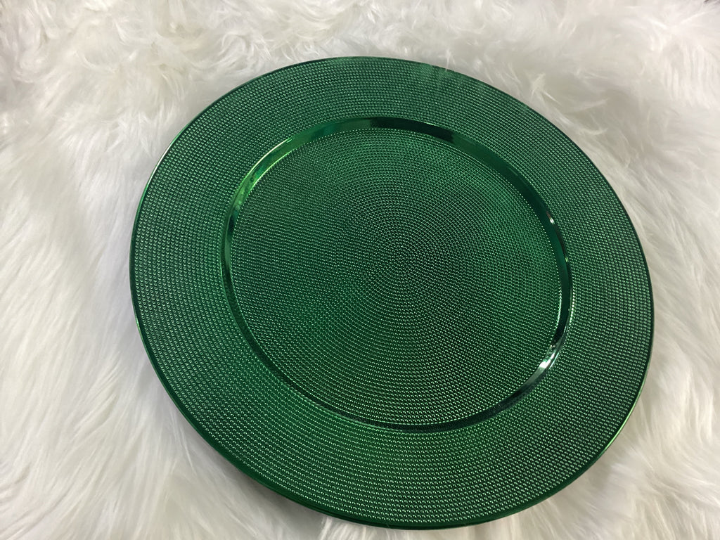 Green Plastic Charger Plates