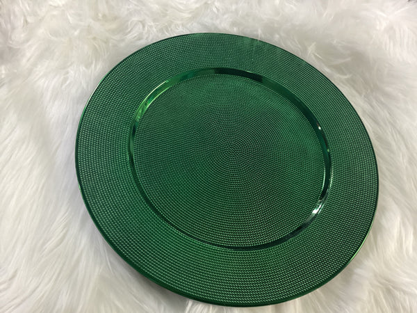 Green Plastic Charger Plates