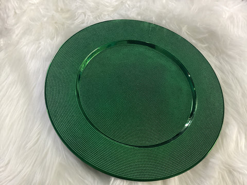 Green Plastic Charger Plates
