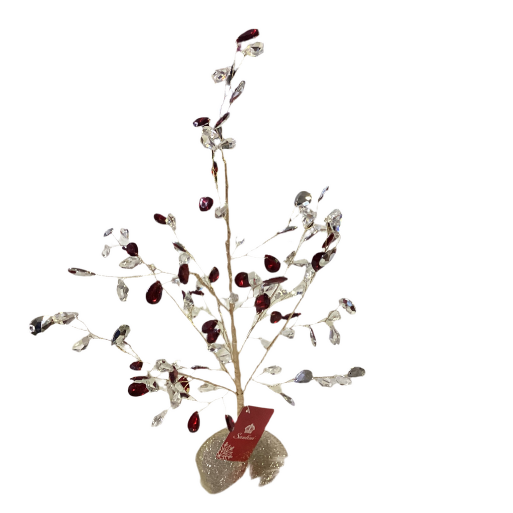 35CM  CLEAR STONE + RED DIAMOND ORNAMENT