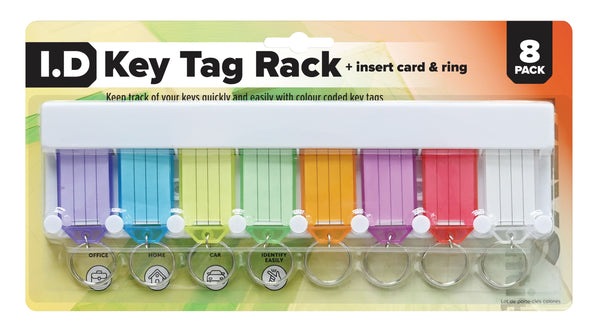 KEY TAG RACK 8 PK COLOUR CODED – THE HOME EXPO