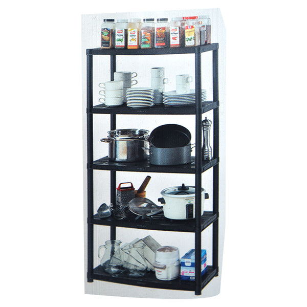 RIMAX 5 TIER SOLID BLACK SHELF