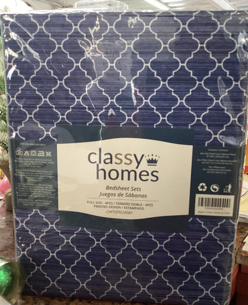 Classy Homes Printed full size (4PC) sheet set