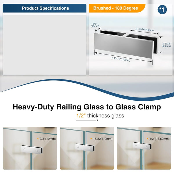 CLAMP FOR 12MM GLASS RAILING/C-180F