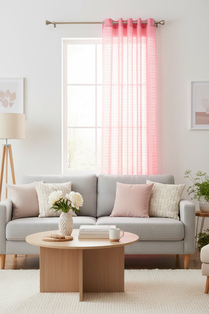 Classy Homes Window Curtain Pink