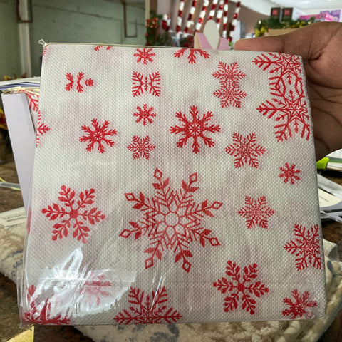 CHRISTMAS PATTERNED NAPKINS (SNOWFLAKE)