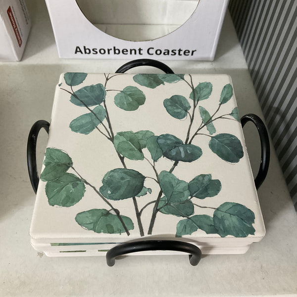 CERAMIC COASTER SET 4PC