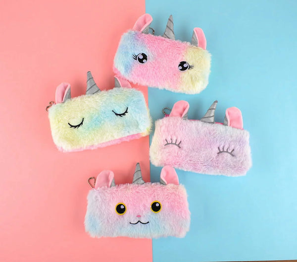 UNICORN THEMED FURRY PENCIL CASE FYZ098