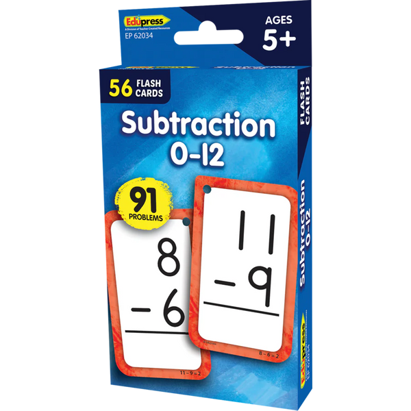 56 FLASH CARDS SUBTRACTION 0-12 CARDS