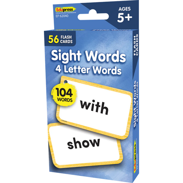 56FLASH CARDS 4 LETTER SIGHT WORDS