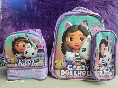 14” 3PC SCHOOL BAG ASST