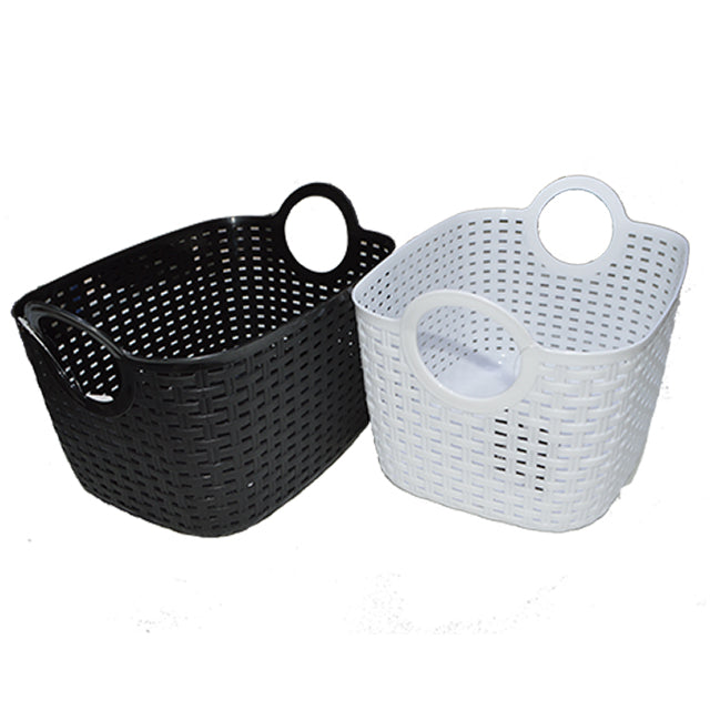 PLASTIC BASKET WITH HANDLES