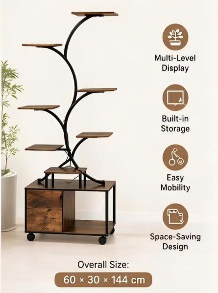 INDOOR 9 TIER PLANT STAND W GROW LIGHT