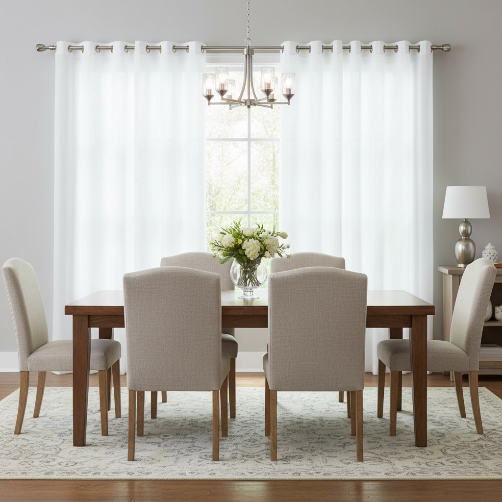 Classy Homes pure white sheer panel