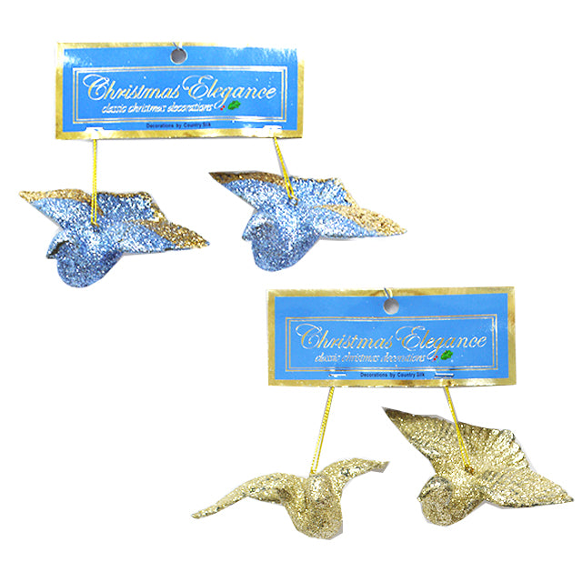 CHRISTMAS DOVE BLUE/GOLD ASST 2PK