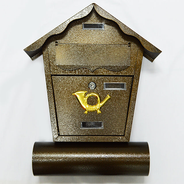 BROWN HOUSE SHAPED MAIL BOX