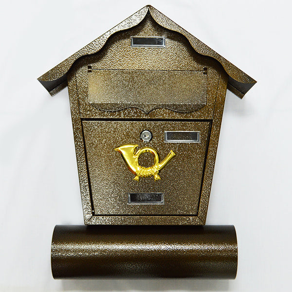 BROWN HOUSE SHAPED MAIL BOX