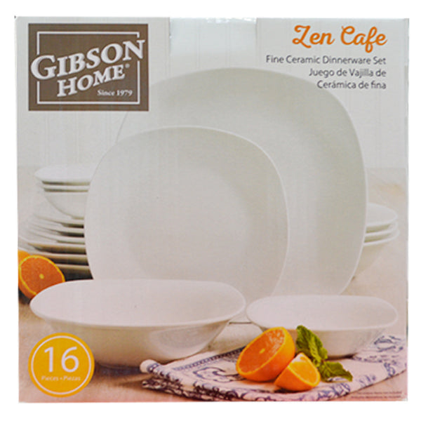 GIBSON ZEN CAFÉ 16PC SOFT SQ DOUBLE BOWL D/WARE SET