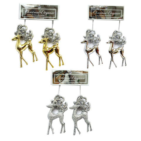 CHRISTMAS REINDEER SILVER/GOLD ASST 2PK