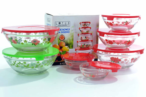GLASS BOWL SET WITH COVER