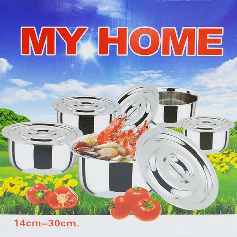 5PC STOCK POT STAINLESS STEEL