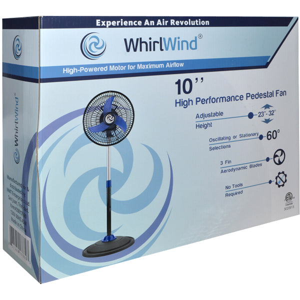 WHIRLWIND 10” PEDESTAL FAN