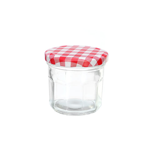 GLASS JAR WITH CHECKERED LID