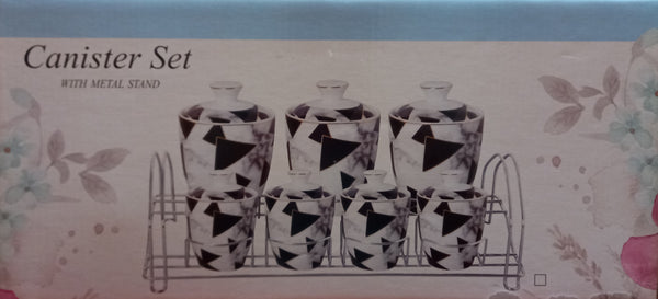 090400097 CANISTER SET WITH METAL STAND