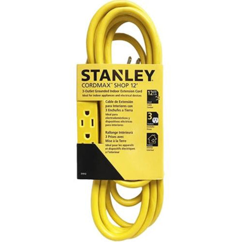 STANLEY CORDMAX SHOP 12FT YELLOW 3 OUTLET