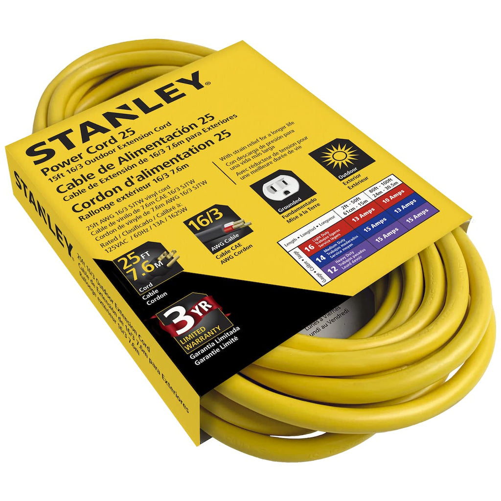 STANLEY OUTDOOR EXTENSION CORD 25FT