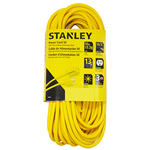 STANLEY OUTDOOR YELLOW EXTENSION CORD 50FT