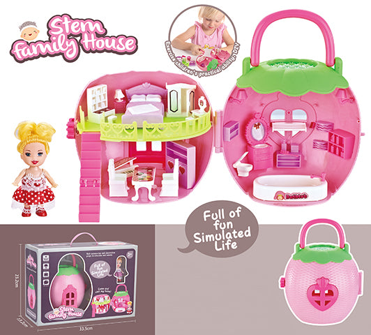 DIY SELF-CONTAINED DOLL HOUSE WITH 3-INCH DOLL