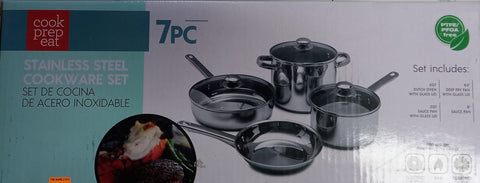 7PC STAINLESS STEEL COOKWARE SET COOK PREP