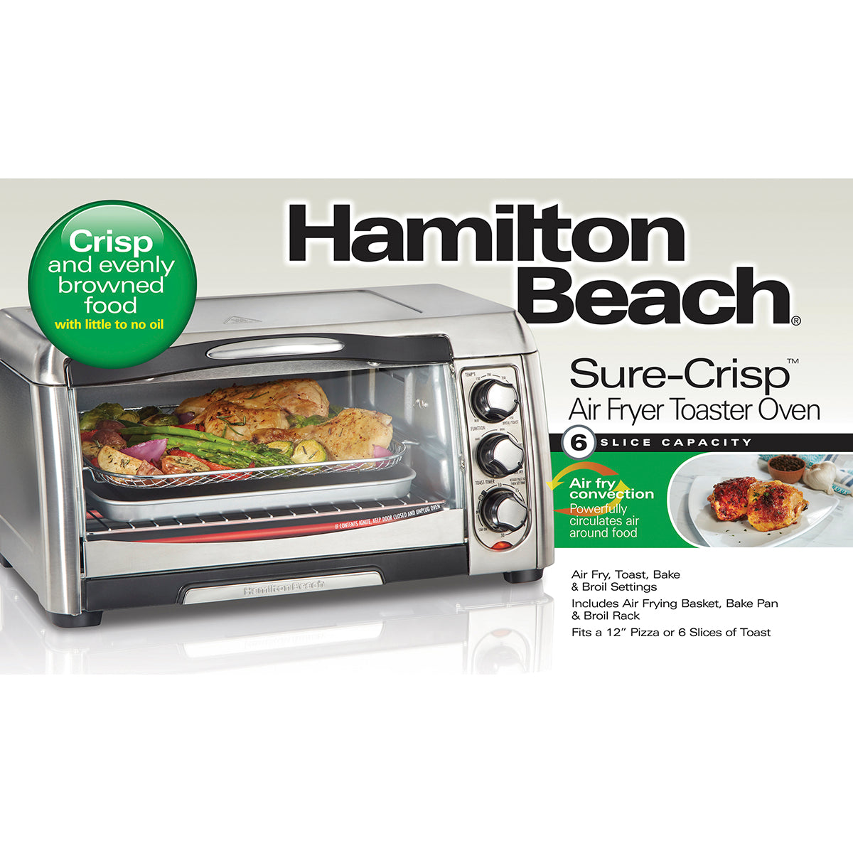 HAMILTON BEACH SURE CRISP AIR FRYER TOASTER OVEN 31523 โ THE HOME EXPO