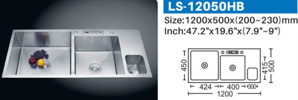 LS-12050DHB STAINLESS STEEL KITCHEN SINK