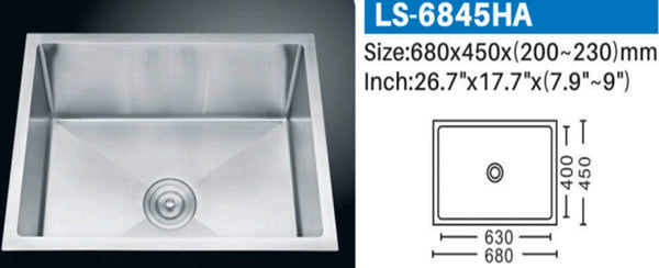 LS-6845HA STAINLESS STEEL KITCHEN SINK